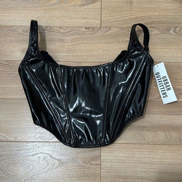NWT Urban Outfitters Out from under loverstruck patent corset top size small - Picture 1 of 8
